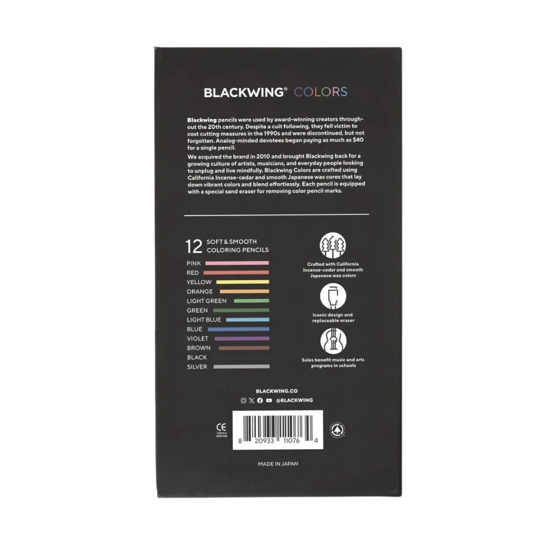Blackwing Colors 12'li Kuru Boya Kalem Seti