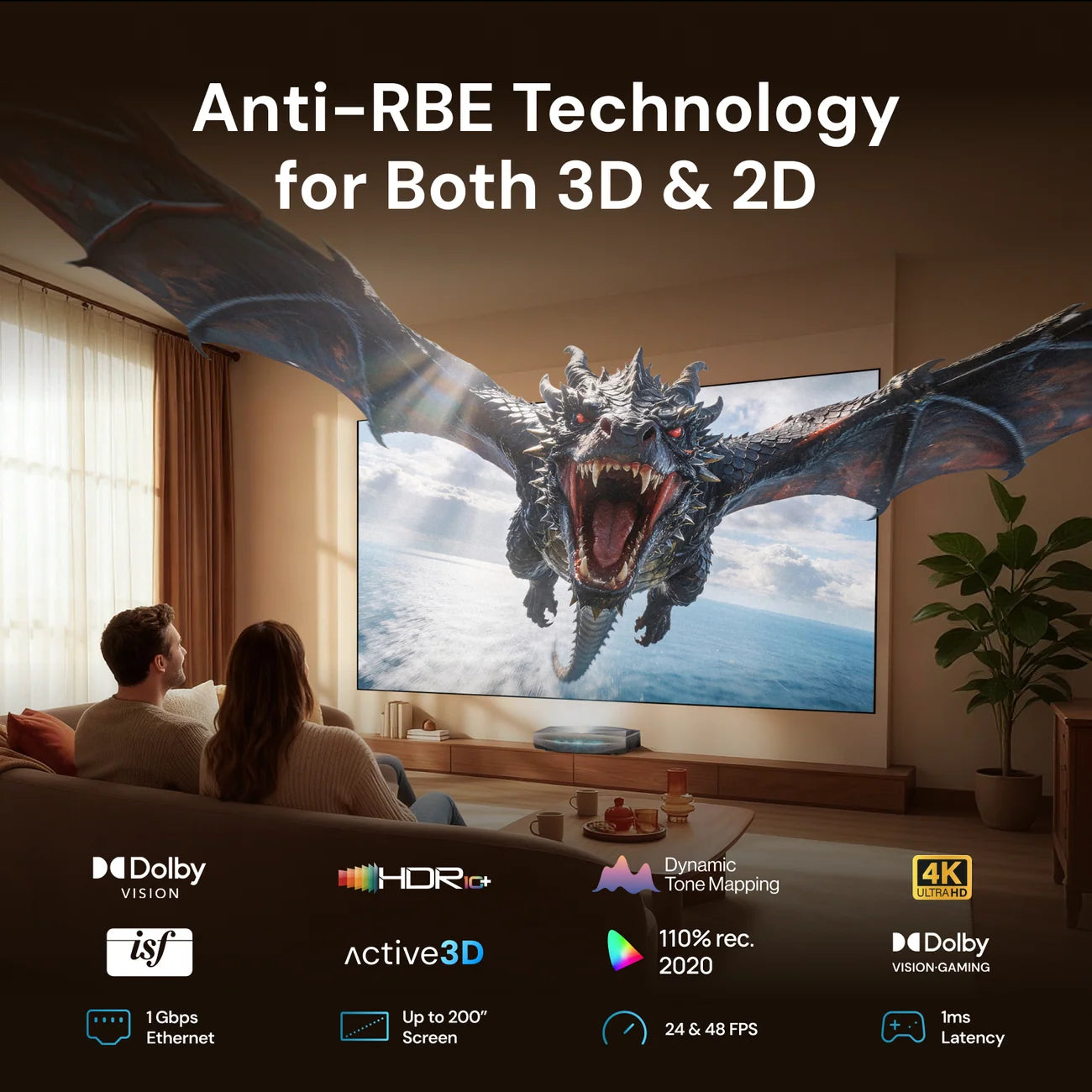 Aetherion Pro 4K Ultra Kısa Mesafe Lazer Projeksiyon